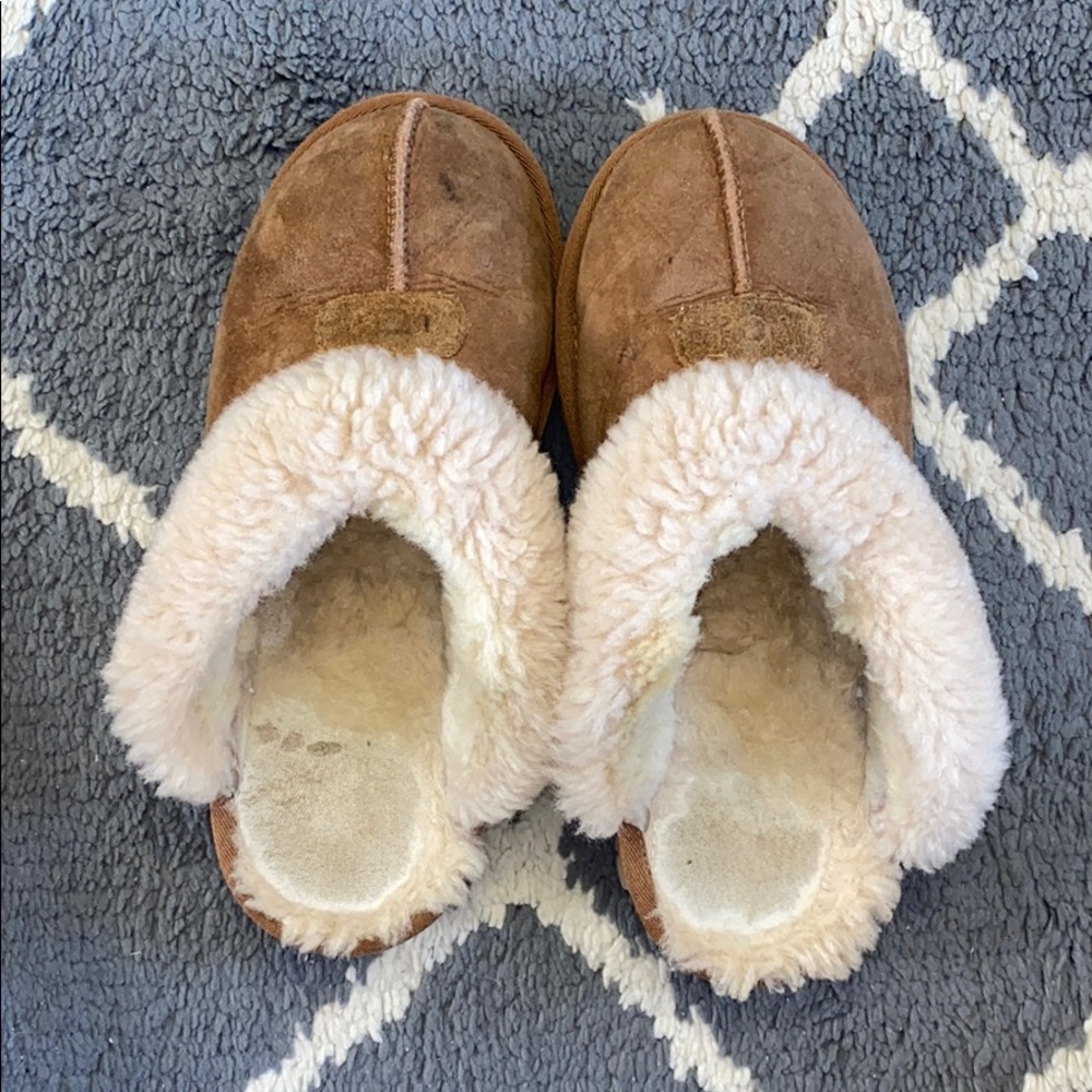 Tan UGG slippers